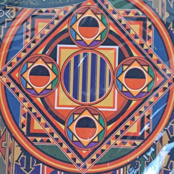 Arabic Rug Mouse Pad with Set of 4 Matching Coasters Multicolor Geometric NWT - Picture 4 of 10